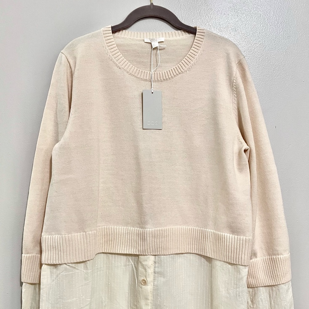 NWT COS Beige Sweater and White Button Down Duo MSRP $125 - Picture 2 of 8